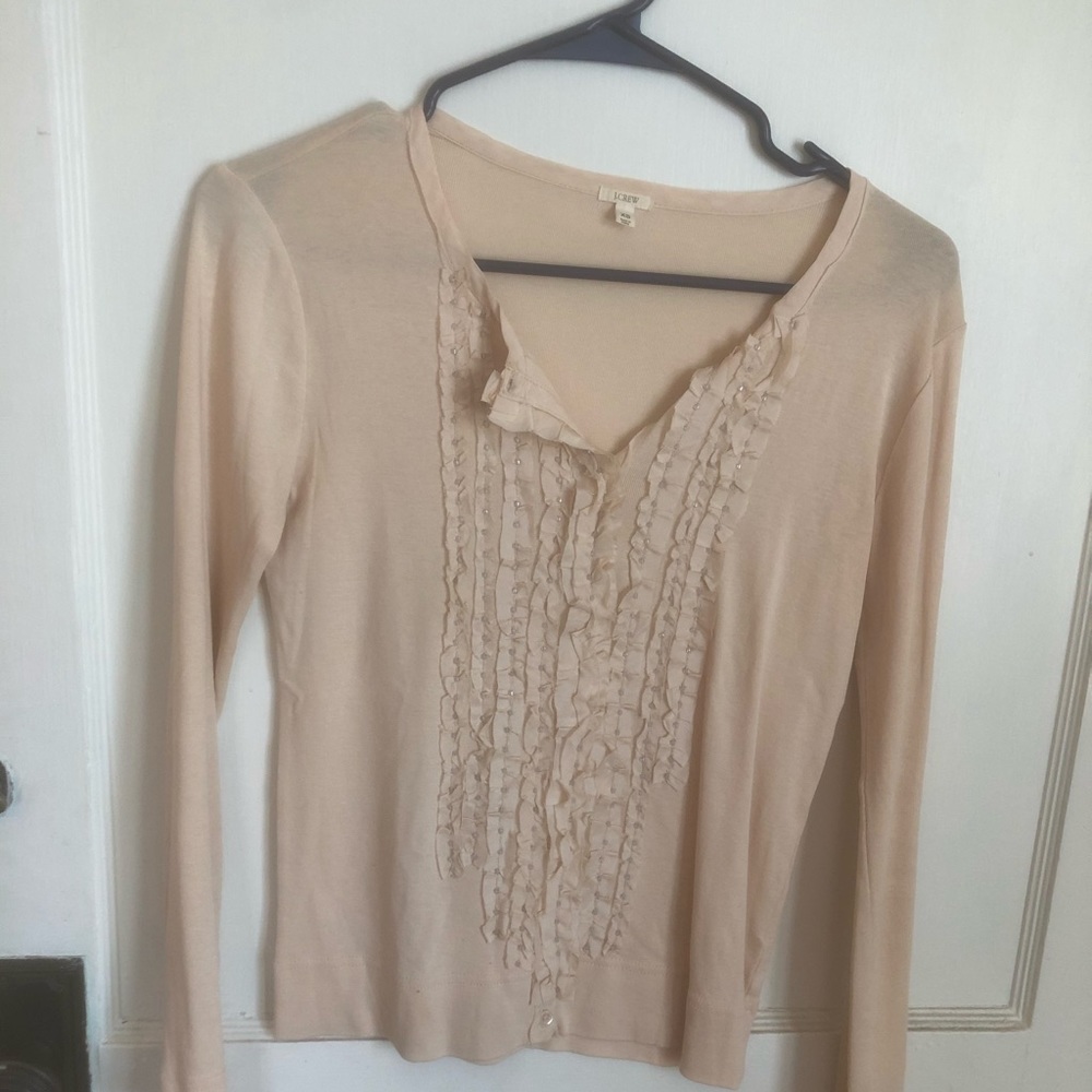 Cream ruffle shirt